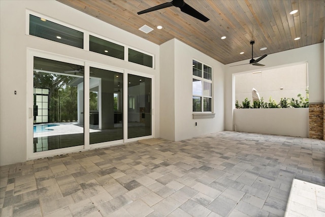 view of patio / terrace featuring a ceiling fan