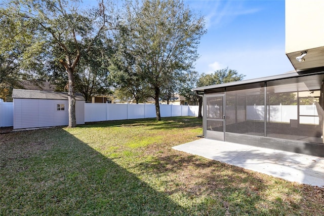 view of yard featuring a sunroom