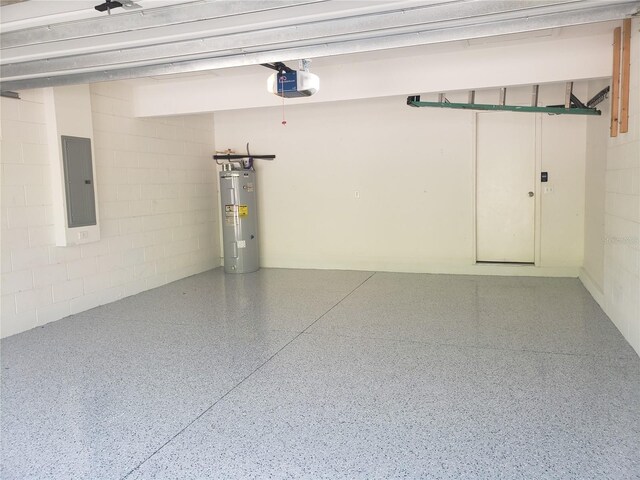 1624 Valmont Ln, Apopka, FL 32703 - garage with electric panel, a garage door opener, and water heater