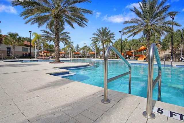 view of pool with a patio