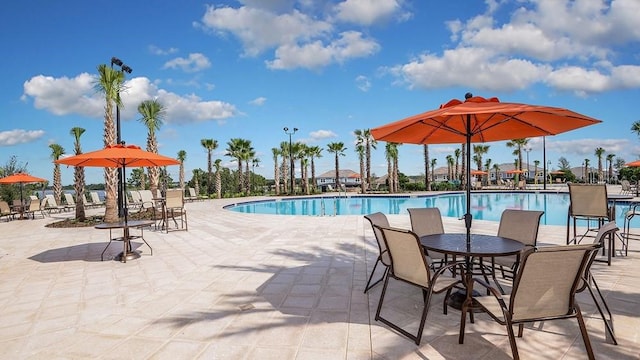 view of pool featuring a patio area