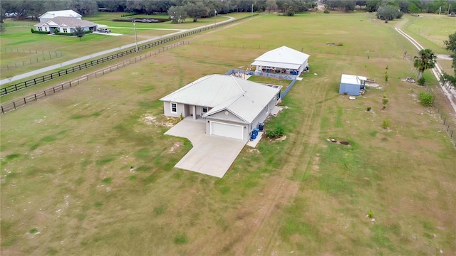 drone / aerial view featuring a rural view