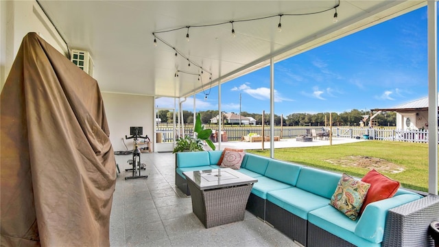 view of patio with an outdoor hangout area