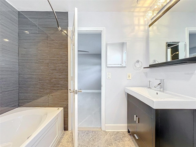 full bath with bathtub / shower combination and vanity