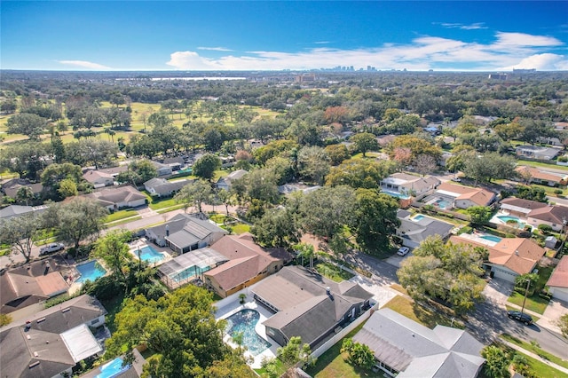 drone / aerial view with a residential view