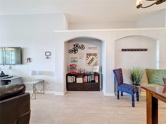 living area with light wood-type flooring