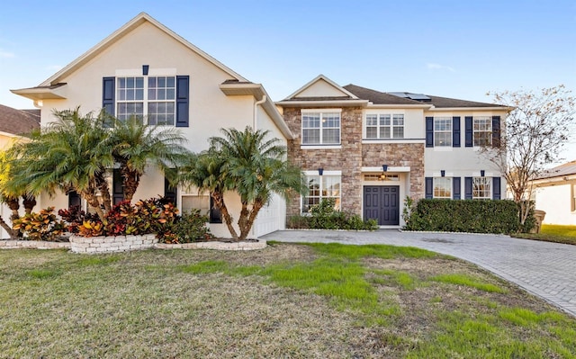 view of front of house with a front lawn