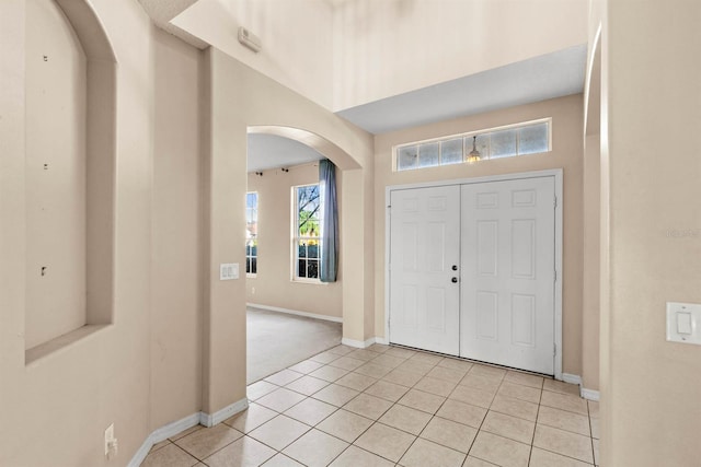 view of tiled entrance foyer