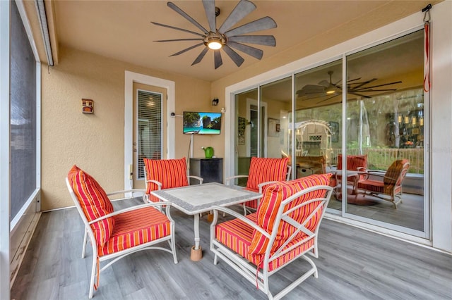 view of sunroom