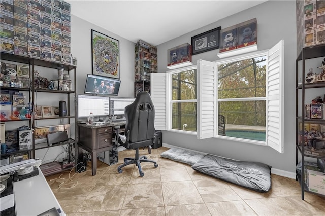 office featuring tile patterned floors