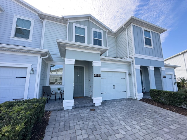 view of front of home with a garage