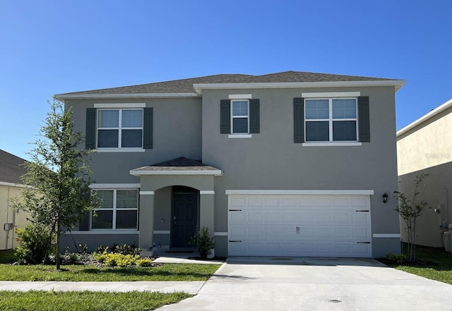 view of front facade with a garage