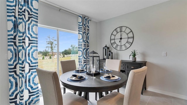 view of tiled dining area