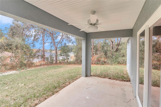 view of patio / terrace with ceiling fan