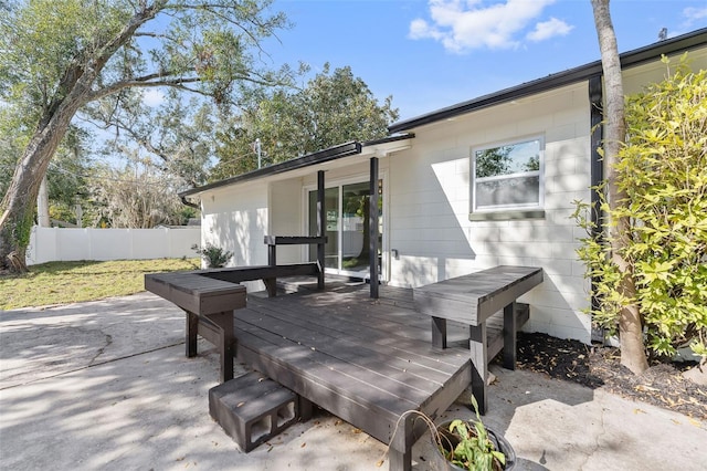 view of patio / terrace featuring a wooden deck