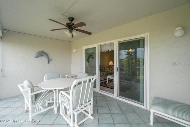 view of patio with ceiling fan