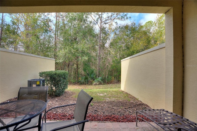 view of patio / terrace with central AC unit