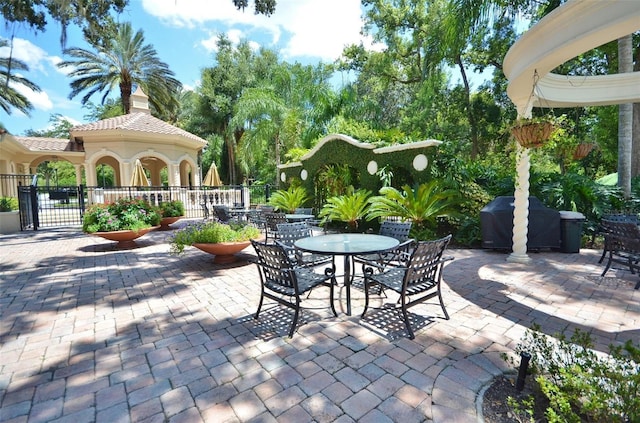 view of patio / terrace with a grill