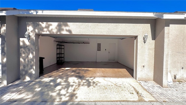 garage with electric panel