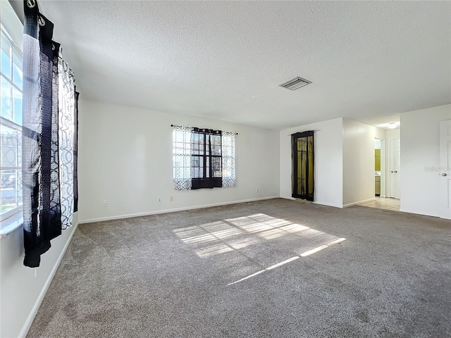 interior space with a textured ceiling