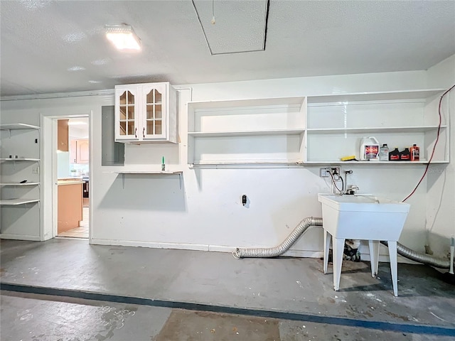 interior space featuring a textured ceiling