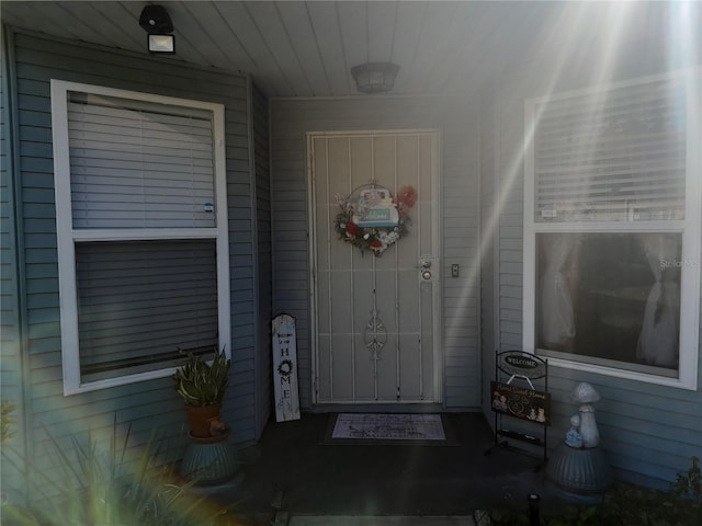 view of doorway to property