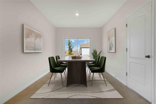 view of tiled dining space