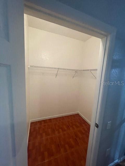 walk in closet with wood-type flooring