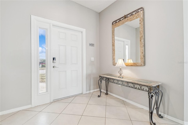 view of tiled entrance foyer