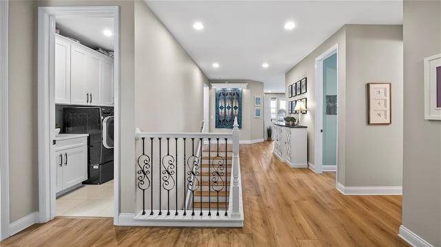 hallway featuring light hardwood / wood-style flooring