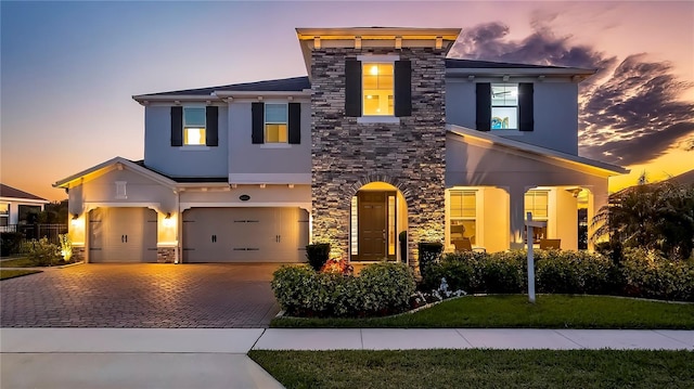 view of front of house featuring a garage