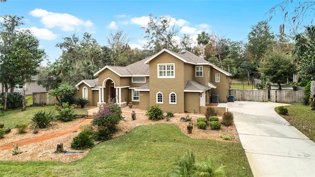 front facade with a front lawn