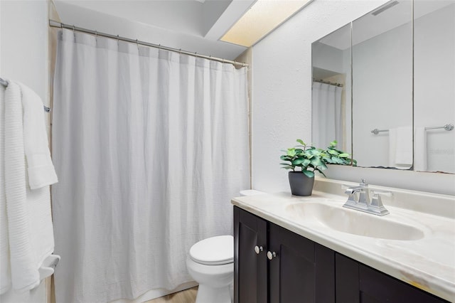 bathroom with toilet and vanity