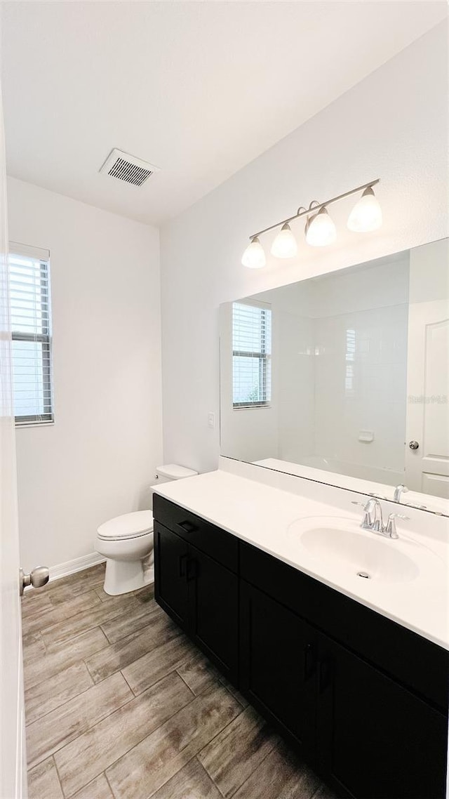 bathroom with toilet and vanity