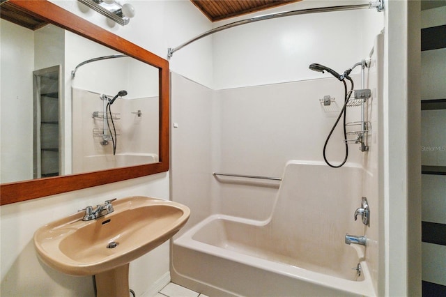 full bathroom with shower / tub combination and a sink