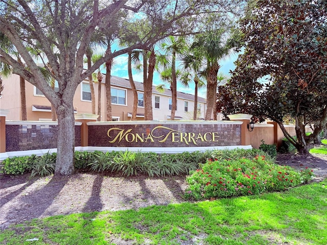 view of community sign