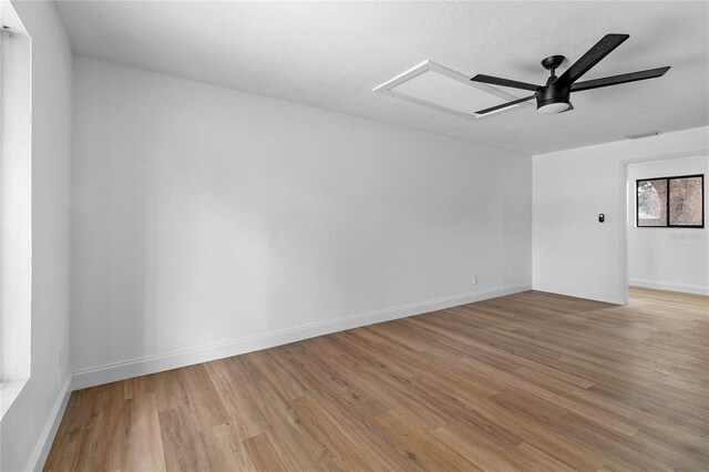 5355 Fay Blvd, Cocoa, FL 32927 - empty room featuring light wood finished floors, visible vents, a ceiling fan, and baseboards