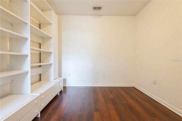 interior space with dark wood-type flooring