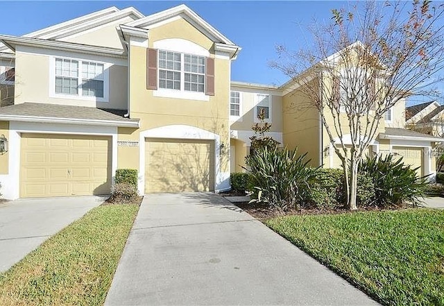 view of property with a garage