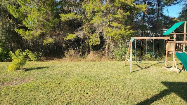 view of yard featuring a playground