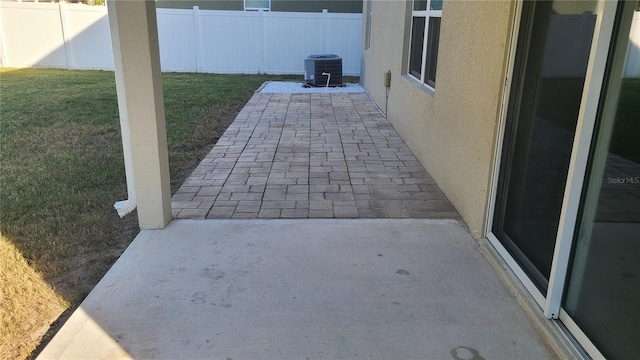 view of patio / terrace with central AC unit