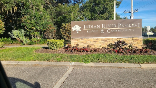 view of community sign