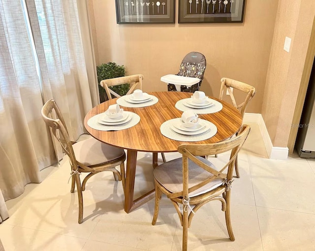 view of tiled dining area