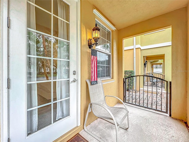 balcony featuring a porch