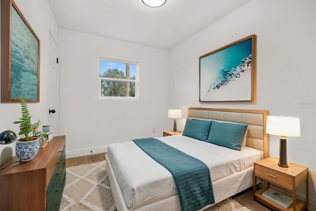 bedroom featuring light hardwood / wood-style flooring