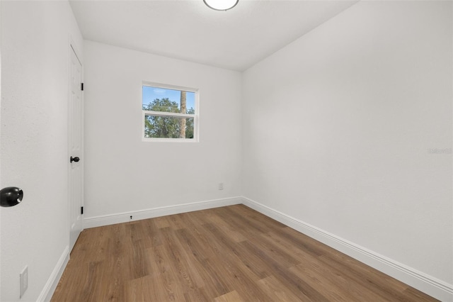 spare room featuring wood-type flooring