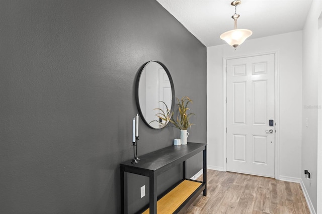 entrance foyer with light hardwood / wood-style floors