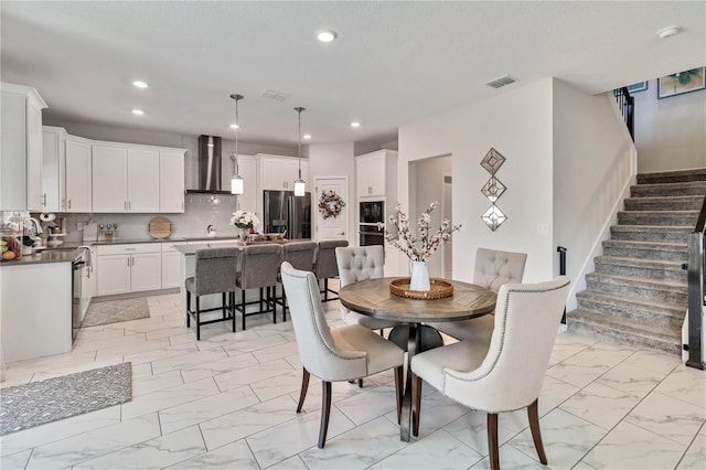 dining area with sink