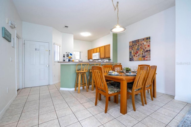 view of tiled dining room