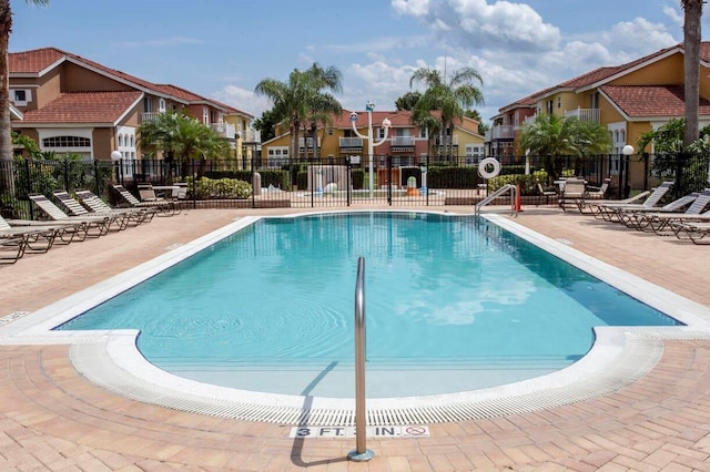 view of pool featuring a patio area